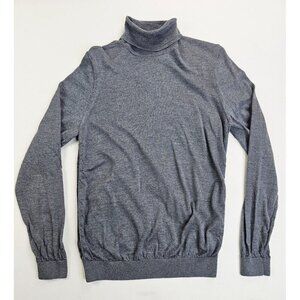 Hugo Boss Size XL Mens Gray Virgin Wool Logo Tag Long Sleeve Turtleneck Sweater